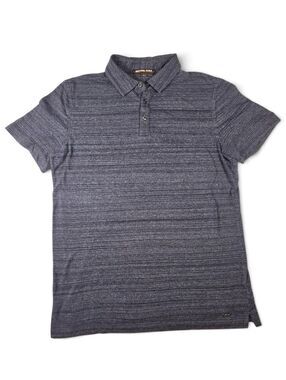 Michael Kors Men's Heather Navy Blue Polo Shirt Short Sleeve Logo Size L